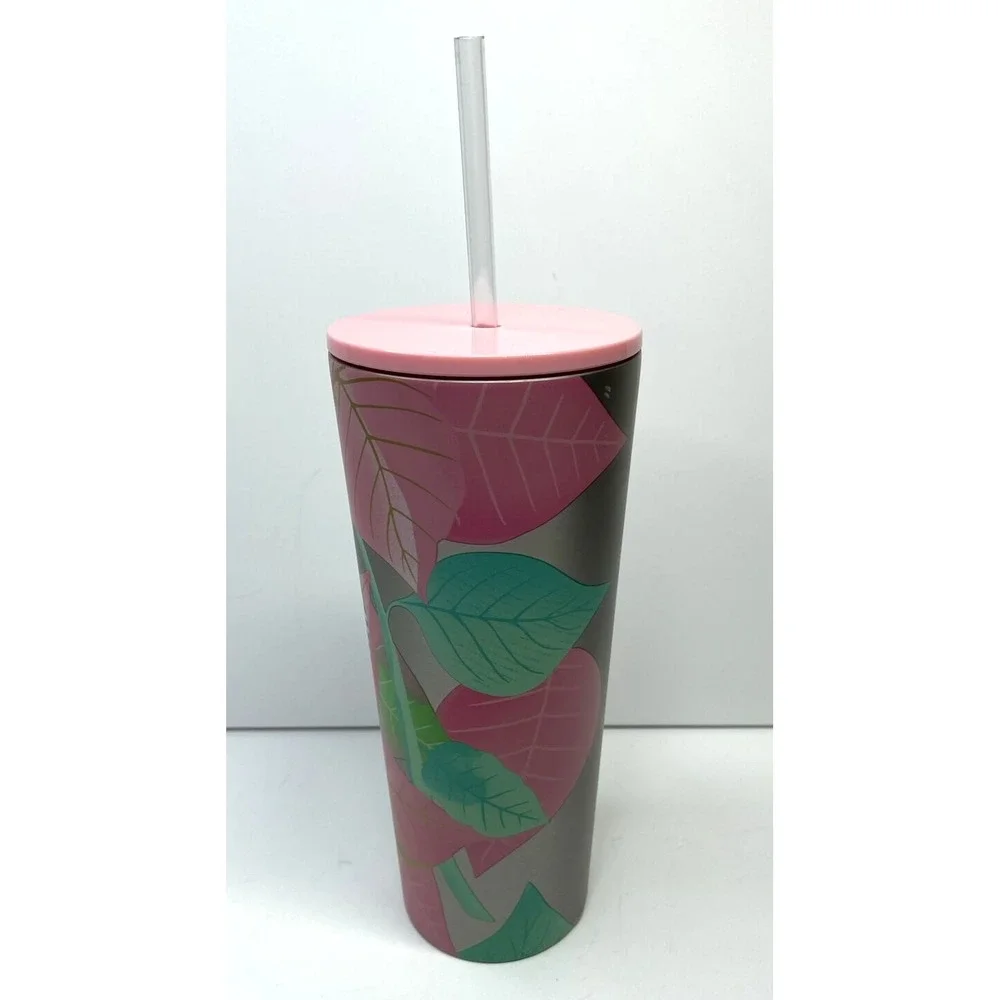NEW STARBUCKS Holiday 2020 Stainless Steel Poinsettia Siren Tumbler 24oz Venti